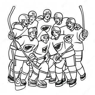 Energetic Hockey Team Celebrating Coloring Page 27477 5982