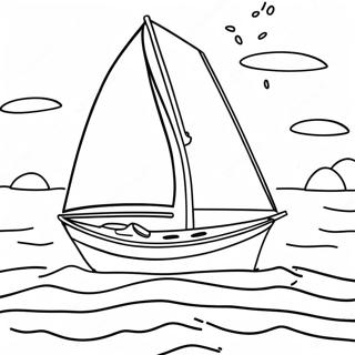 Sailboat On Calm Waters Coloring Page 27569-5994