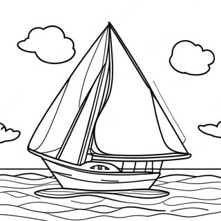 Sailboat On Calm Waters Coloring Page 27569-5995