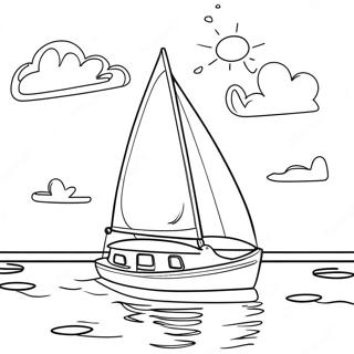 Sailboat On Calm Waters Coloring Page 27569-5996