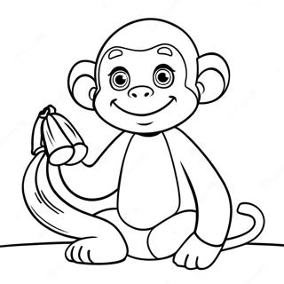 Curious George With A Banana Coloring Page 27660-6017