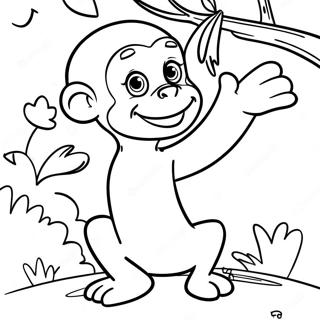 Curious George With A Banana Coloring Page 27660-6018