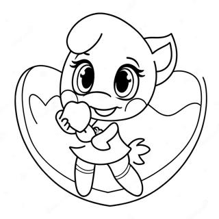 Amy Rose With A Heart Coloring Page 27750-6037