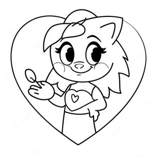 Amy Rose With A Heart Coloring Page 27750-6038