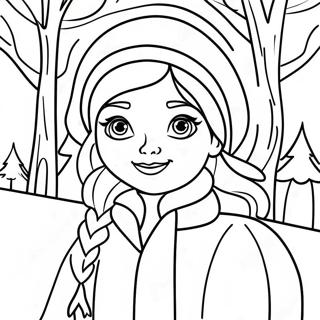 Anna In Winter Outfit Coloring Page 27940-6074