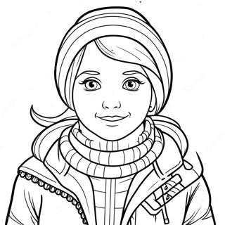 Anna In Winter Outfit Coloring Page 27940-6076