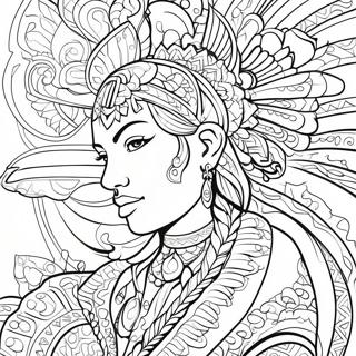 Colorful Tribal Tattoo Coloring Page 28044-6095