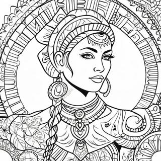 Colorful Tribal Tattoo Coloring Page 28044-6096