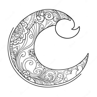 Whimsical Crescent Moon Coloring Page 28134-6118