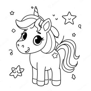 Cute Kawaii Unicorn Coloring Page 2838-1162