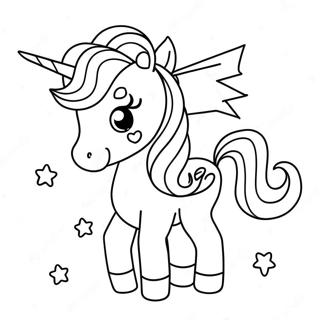 Cute Kawaii Unicorn Coloring Page 2838-1164