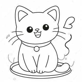 Adorable Kawaii Cat Coloring Page 2839-1542