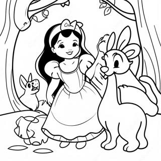 Snow White With Friendly Animals Coloring Page 28488-6196