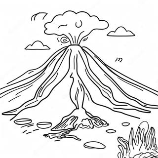 Volcano With Lava Flow Coloring Page 28579-6218