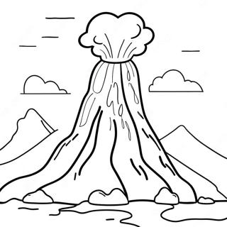 Cartoon Volcano Coloring Page 28580-6223