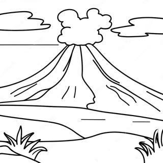 Majestic Volcano Landscape Coloring Page 28581-6228