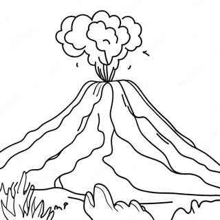 Volcano Eruption Scene Coloring Page 28582-6230