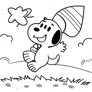 Snoopy Flying A Kite Coloring Page 28763-6255