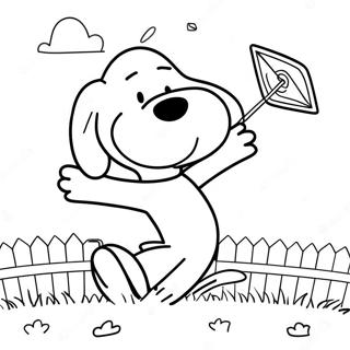 Snoopy Flying A Kite Coloring Page 28763-6256