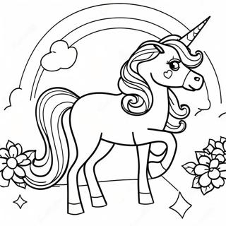 Magical Unicorn In A Rainbow Coloring Page 287-1810