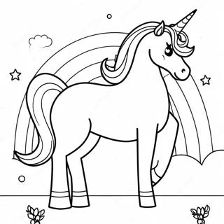 Magical Unicorn In A Rainbow Coloring Page 287-1812