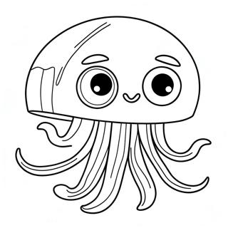 Cute Jellyfish With Big Eyes Coloring Page 28950-6297