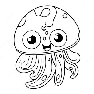 Cute Jellyfish With Big Eyes Coloring Page 28950-6298