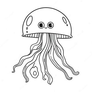 Elegant Jellyfish With Flowing Tentacles Coloring Page 28953-6310