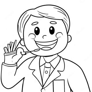 Friendly Dentist With A Big Smile Coloring Page 29035-6315