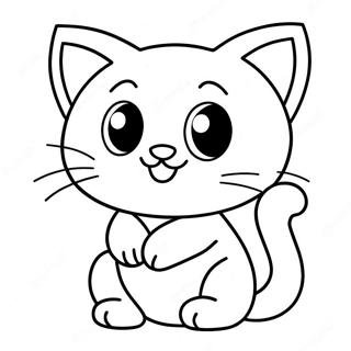 Playful Chibi Cat Coloring Page 29206 6363