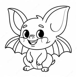 Cute Cartoon Bat Coloring Page 29480-6414