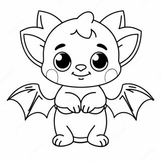 Cute Cartoon Bat Coloring Page 29480-6415