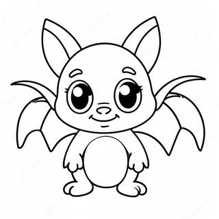 Cute Cartoon Bat Coloring Page 29480-6416