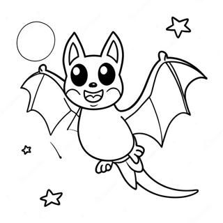 Flying Bat In The Moonlight Coloring Page 29481-6419