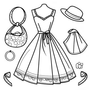 Stylish Dress Fashion Coloring Page 29664-6454