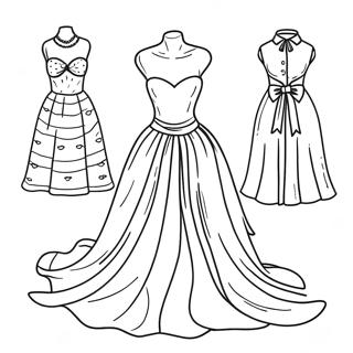 Stylish Dress Fashion Coloring Page 29664-6455