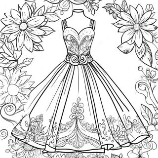 Stylish Dress Fashion Coloring Page 29664-6456