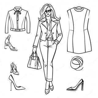 Trendy Outfit Fashion Coloring Page 29665-6457