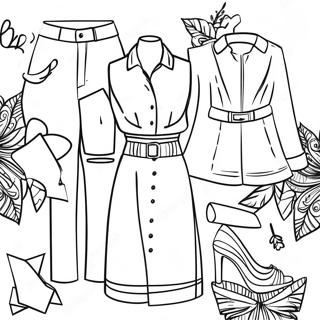 Trendy Outfit Fashion Coloring Page 29665-6459