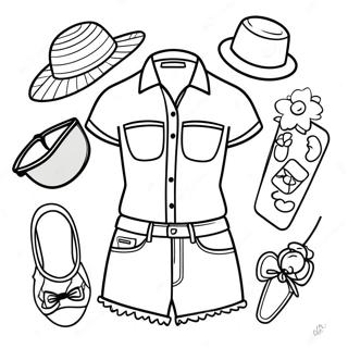 Casual Summer Outfit Fashion Coloring Page 29667-6465