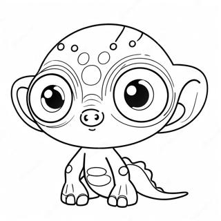 Friendly Alien With Big Eyes Coloring Page 29759-6476