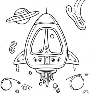 Spaceship Alien Coloring Page 29760-6478