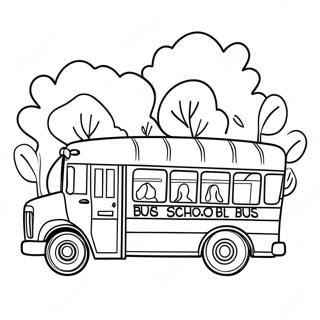 Bright Yellow School Bus Coloring Page 29854-6493