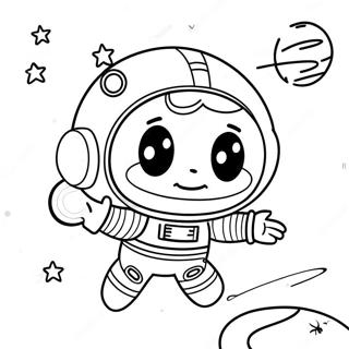 Cute Astronaut Floating In Space Coloring Page 29950-6513