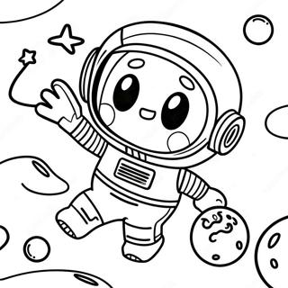 Cute Astronaut Floating In Space Coloring Page 29950-6514