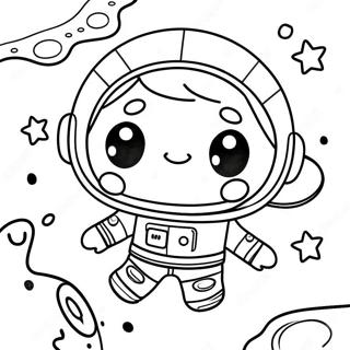 Cute Astronaut Floating In Space Coloring Page 29950-6516