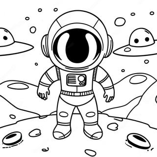 Brave Astronaut Exploring Alien Planet Coloring Page 29951-6517