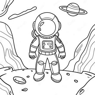 Brave Astronaut Exploring Alien Planet Coloring Page 29951-6518