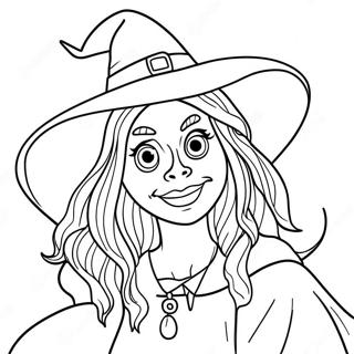 Frightening Witch Coloring Page 3002-2029