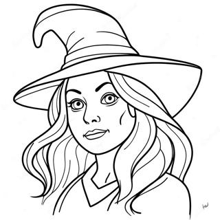 Frightening Witch Coloring Page 3002-2030
